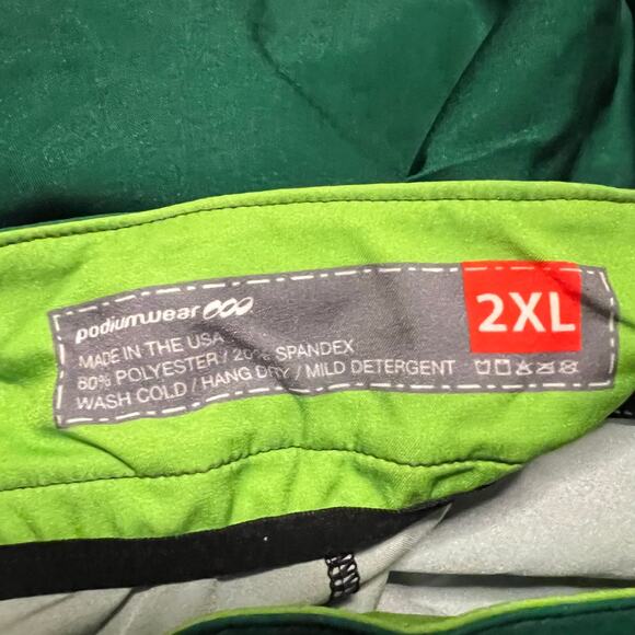 Podiumwear Shorts Adult XXL Tri Cycle Long Bermuda Cycling Mens Green - Picture 4 of 8